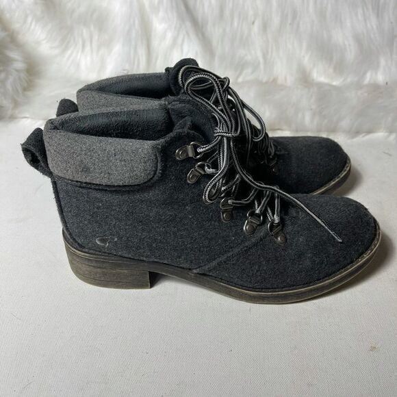 Rocket Dog flannel  gray lace up boots with weather distress soles SZ8.5 - Picture 2 of 8